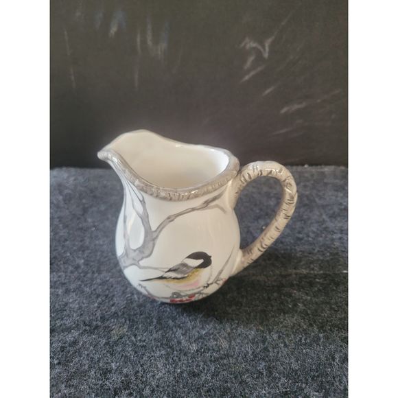 RARE Vintage Kate Williams Winter Chickadee Creamer Global Design Connections - Picture 2 of 5